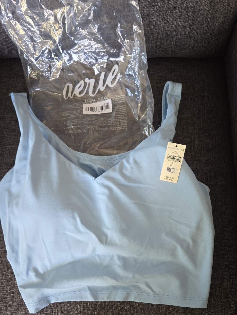 aerie Pale Blue Scoop Bralette